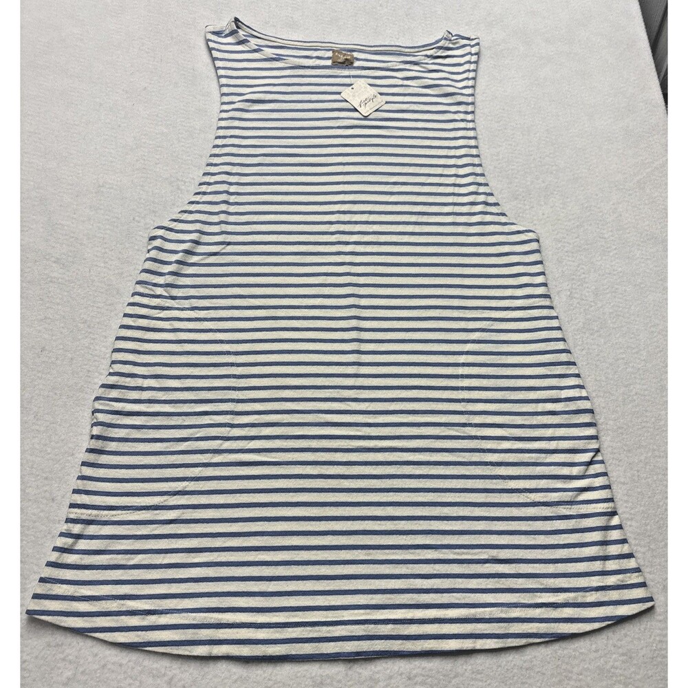 NWT Free People Sailor Mini Dress Blue White Striped Tank Dress Tunic Large L